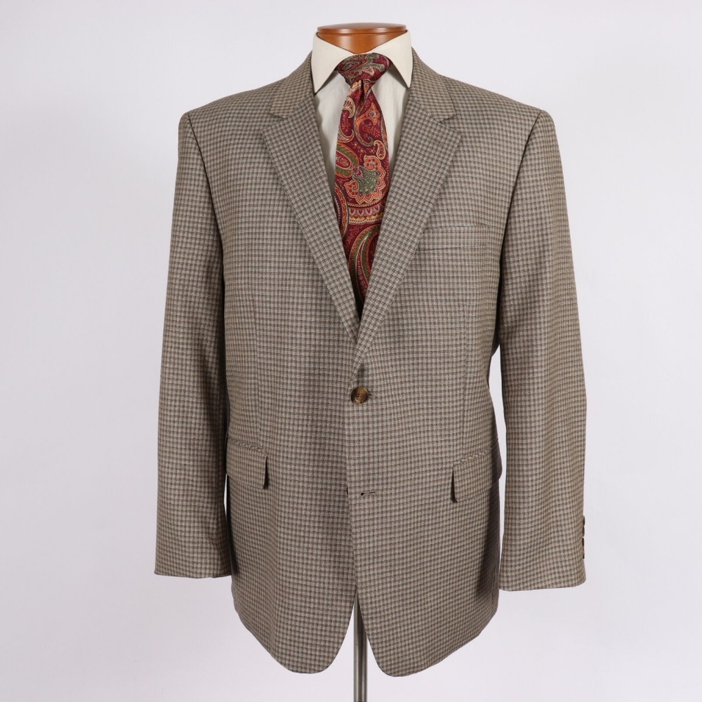 Andrew Fezza 48R Mens Brown Check Sport Coat